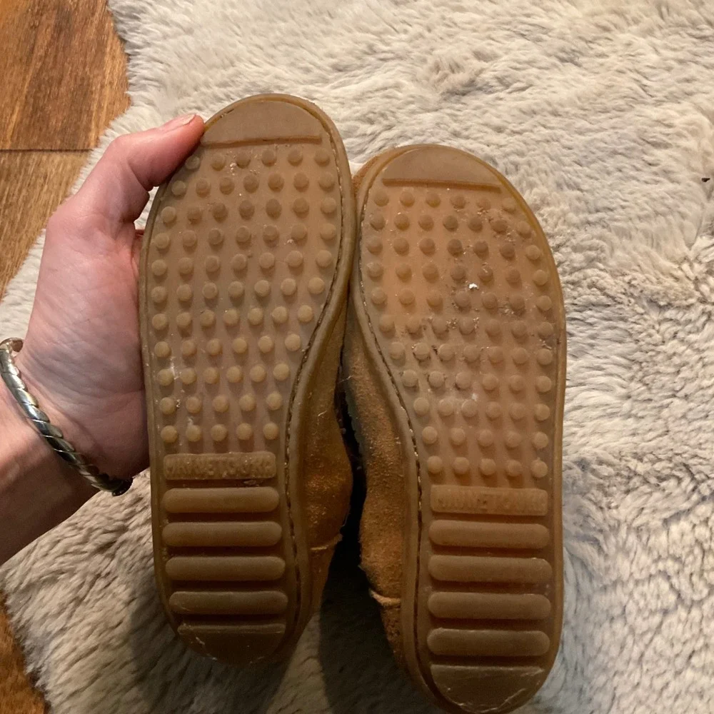 Minnetonka‎ Aspen Size 1 Bootie Leather Kids Ankle Brown Suede Kids